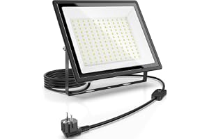 Utomhus LED-strålkastare 150 W, 16500 LM superljus med 160° bred stråle, IP66 vattentät, 85 % energibesparing, 50 000 timmars livslängd för trädgård, lager, byggarbetsplats (150 W 1 pack)