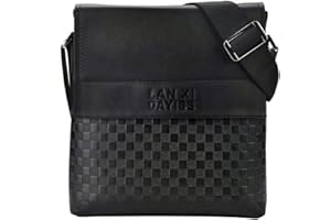 DAYISS, Sac bandoulière/sacoche homme noir PU similicuir