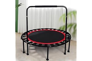 ‎SESAMIS SESAMIS Faltbares Fitness, Trampolin, Tragfähigkeit 200 kg, rutschfest und geräuscharm, Verstellbare Handlaufhöhe - Perfekte Indoor/Outdoor