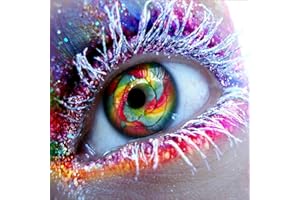 MXJSUA DIY 5D Diamond Painting by Number Kits Full Drill Rhinestone Picture Arts Craft para la decoración de la Pared del hogar Color Big Eye 25x25cm