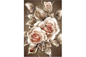 5D Diamond Painting Erwachsene, IFUDE Diamant Painting Bilder Erwachsene , Rose Diamond Painting Kinder für DIY / Mädchen / Junge / Home Wand Décor / Indie Room Decor (30x40cm)