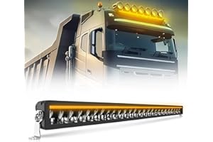 CO LIGHT Barre LED 52" 180W 36000LM IP68 pour Tracteurs 4x4 Camions Caravanes Quad SSV Rampe Led Longue Portée 1656M avec DRL Anti-Éblouissement simple rangée 12V 24V Homologué ECE avec Kit de Câblage