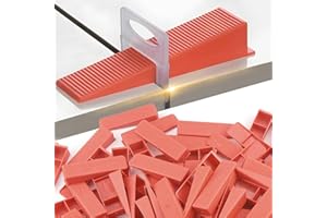 BAERTMY Fliesen Nivelliersystem Fliesenkeile 100 Stk Fliesen keile Kunststoff Rot Geeignet für 0-5mm Zuglaschen, Fliesenverlegehilfe