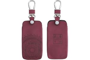 kwmobile Funda Compatible con Renault Llave de Coche Smart Key - Case de Piel de Nobuck sintética para Mando de Coche - Sol hindú Rojo Oscuro