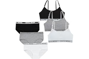 Bevalsa Lot de 3 Ensemble Brassière Fille de 10 à 16 Ans Fille Brassiere Soutien-Gorge Sport+Culotte