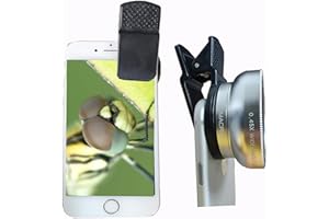 Peanutech Fischaugenobjektiv iPhone Handy Kamera Objektiv-Kit Weitwinkel-Makro für iPhone 14 13 12 11 X XS Xr Se 8 Pro Max Mini Samsung Die meisten Handys mit Clip PU Tasche (Silber) …