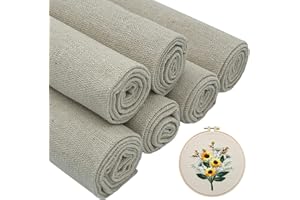 aufodara 4 Pezzi Tessuto per Punto Croce 50 x 50 cm Tessuto di Lino Naturale per Ricamo, Tessuti Ricamati, Decorativo Tovaglia, DIY Cucito Borsa per il Pane, Borsa Portaoggetti (6)