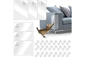 TUOFANG 6 PZS Protectores Muebles para Gatos, Protector Sofa Gatos con 24 Tornillos, Rotección <BR>Resistente Anti-Arañazos de los Muebles, Protector de Muebles para Sofá, Alfombra, Puertas