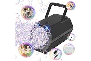 P PANACARE PANACARE Automatic Bubble Machine for Kids Portable Bubble Blower With LED Lights /240ml Bubble Solution/10000+ Bubbles Per Minute/12Holes Bubble Toys for Outdoor/Indoor Wedding Party Birthday Gifts
