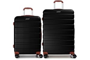 CALDARIUS Suitcase Large & Medium Suitcase Set|Luggage l 2 Pcs Suitcase Set | Hard Shell | Lightweight | 3 Digit Combination Lock |Spinner Wheels Travel Bag | | (Medium 24'' + Large 28'', Black)