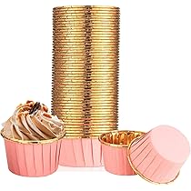 100 Pezzi Pirottini per Muffin, 49mm x 45mm Pirottini per Cupcake, Pirottini da Forno, Durevole, per Matrimoni, Feste di Compleanno, Anniversari, Fidanzamenti, Natale e Altri Eventi (D'oro