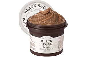 SKIN FOOD since 1957 Exfoliante Esencial Perfecto Azúcar Negra 210g- Exfoliante facial de masaje sin irritación - Elimina las espinillas y las células muertas de la piel (7.4 oz)