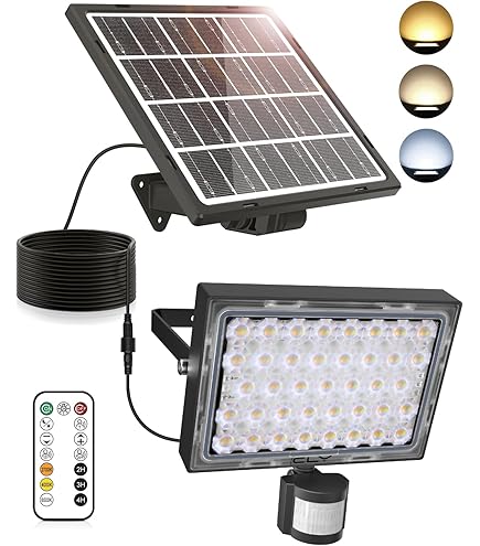 Lepwings Buitenlamp op Zonne-energie, 2 Stuks, 144 LED-lampen met 120° Bewegingssensor, 270° Verlichtingshoek, IP65 Waterdicht, voor Muur, Garage, Terras, Tuin [Energieklasse A