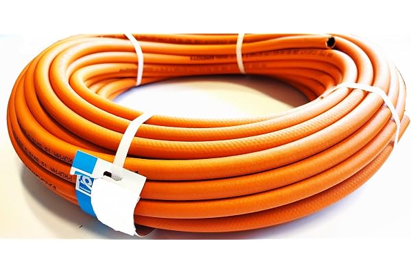 ZaTeChS Propan butan gasslang 10 m, 20 bar, Ø 9 mm (Ø16,5 mm extern), mycket flexibla, gasbyxor för campingspis