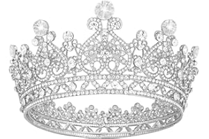 Vofler Crown Silver Tiara for Women Queen-Crystal Rhinestone Hair Jewelry Decor for Ladies Girls Bridal Bride Princess Quinceanera Birthday Wedding Pageant Prom Homecoming Halloween Costume Party