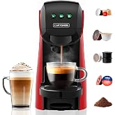 Warriors1 5-in-1 Capsule Coffee Maker for Dolce Gusto, Nespresso, Lavazza A Modo Mio, Espresso Point and Ground Coffee, 20bar