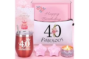 BAICAI 40th Birthday Pamper Gifts for Women, 40th Unique Birthday Hampers For Her, Birthday Present For women 40 Year Old Lady Birthday Gifts, Birthday Basket Gifts For Mum Friend Sister Bestie Turning 40