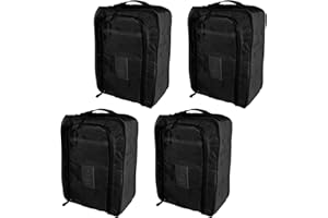 RICHDMI 4 Stück Schuhtasche, Travel Essentials Schuhbeutel, Wasserabweisend Schuhbeutel Reise, Reisezubehör Schuhtasche Reise, Multifunktionale Aufbewahrungstasche, Kofferorganizer Packbeutel Set(Schwarz)