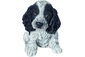 Vivid Arts Pet Pals PP-CKBK-F Cocker Spaniel en résine résistante au Gel Noir et Blanc