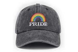 SHCHME Embroidered Rainbow Baseball Hat, Gay Pride Baseball Cap for LGBT Men and Women