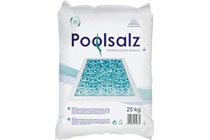 SALINEN AUSTRIA Salinen Pool Salt 25 kg for Saltwater Pool & Swimming Pool I High Purity Boiling Salt 99.9% NaCI I Quick Dissolving Suitable for Electrolysis Angae