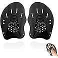 1 Pair Swimming Paddles, Hand Paddles For Swimming Training, Adjustable Straps Power Strength Training Aid Pool Exercise Equipment Accessories For Adults Kids Unisex