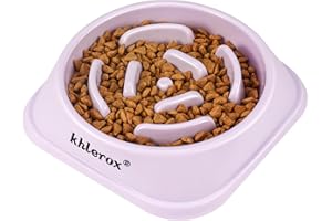 KHLEROX Gamelles antidérapantes pour Chien à Alimentation Lente, 2 pièces, Anti-étouffement et interactives, Anti-ballonnement, pour Chiens et Chats de Petite et Moyenne Taille (Violet)