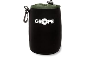 C-Rope Neoprene Lens Pouch with Fleece Lining, Lens Case for Lenses and Camera Accessories, black, L, Backpack