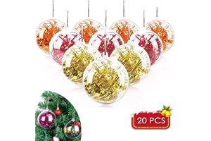 LATERN 20 st genomskinliga julbollar, 10 cm akryl fyllbar boll klar julgransdekorationer bollar julgranskulor prydnad för jul