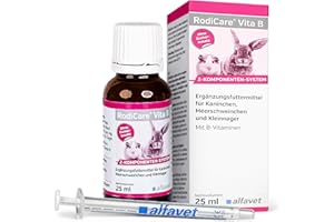 Alfavet RodiCare Vita B, B-Vitamine Ergänzungsfuttermittel für Kaninchen, Meerschweinchen und Kleinnager, 25ml mit Dosierspritze