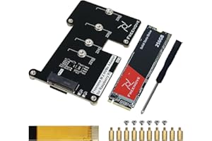 Freenove M.2 NVMe Adapter V2 for Raspberry Pi 5 (with 256GB SSD), M.2 Hat Add-on Board, Solid State Drive, PCIe 2.0/3.0, Tested Speed 800 MB/s