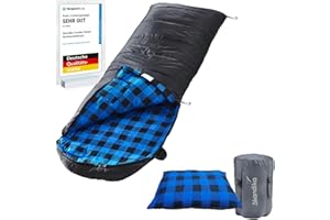 Skandika Sac de Couchage Couverture Dundee | Coton/Flanelle, Haute qualité, jumelable, 3 Saisons, jusqu'à -20°C, 220 x 80 cm | Camping Outdoor randonnée