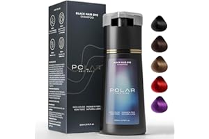 SHNBKLS Shampooing colorant pour cheveux Polar, soin capillaire Polar, shampooing colorant instantané Polar Hair Care, shampooing couleur naturelle pour la couverture des cheveux gris (Black)
