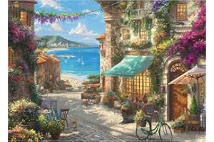 WOPLAGYREAT Diamond Painting Erwachsene Diamant Bilder Dimondpaintin Blumen Meer 5d Landschaft Diamanten Crystal Art Leuchtend Rahmen 30x40 Deko Wanddeko Wohnzimmer Schlafzimmer Aesthetic Boho Pflanzen