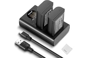 NEEWER Ersatzakku und Ladegeräteset für DMW-BLK22, kompatibel mit Panasonic Lumix DC-S5 DC-S5II DC-S5IIX GH5 II GH6 S5II S5M2 Kameras, 2 Stück 2400mAh Akku, Zweikanal Ladegerät, Reinigungstuch