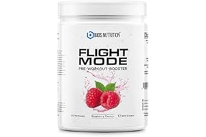 ‎BIOS NUTRITION FLIGHTMODE Pre-Workout-Booster 500gr (Raspberry) Vegan - 33 Portionen - kein Kribbeln & ohne Creatin - BIOS Nutrition (Made in Germany)