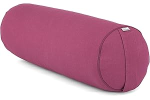 ‎BODHI Bodhi Yoga Bolster Rolle Ø 22 cm | Yogarolle mit Bio-Dinkelfüllung | Yogakissen für Restorative & Yin Yoga | Waschbarer Bezug aus Baumwolle | Pilates Kissen mit Trageschlaufe