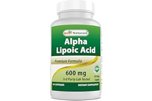 Best Naturals Alpha Lipoic Acid 600 mg 60 Capsules - ALA Powerful Antioxidant (60 Count (Pack of 1))