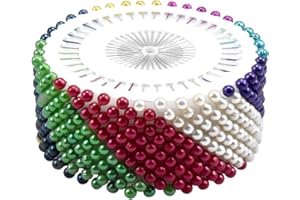 Fodlon Lot de 480 Épingles à Coudre, Épingle Tête Perle Épingles Droites Epingles Droites Pins Epingles a Tete Ronde pour Artisanat Couture Bricolage (Multicolore)