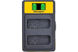Uwayor EN-EL14A Cargador Kit Cargador de cámara USB Cargador Cargador para Nikon D5600 D5500 D3500 D3400 D3300 Coolpix P7800 P7700 P7200