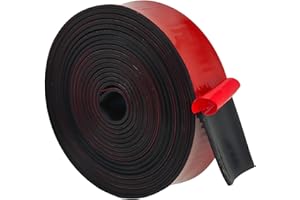 OUKMAO Self Adhesive Neoprene Rubber Strips Neopre with Adhesive Backing Solid Rubber Rolls for DIY Gaskets, Crafts, Pads, Flooring Protection, Supports, Leveling (25mm(W) x1.5mm(T) x3m(L))