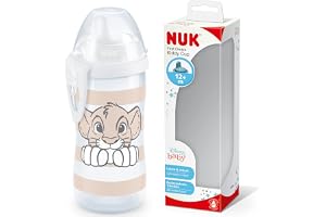 NUK First Choice+ Kiddy Cup Småbarnskopp | 12 månader+ | Läckagesäker förstärkt pip | Klämma & Skyddskåpa | BPA-fri