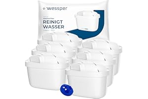 ‎WESSPER Wessper Wasserfilterkartusche Filter mit Aktivkohle und Ionenaustauschharz, kompatibel mit Dafi, BWT Aquaphor Wasserfilterkannen, durch zusätzlichen PIN kompatibel mit Brita Wasserfilterkanne 6 Stück