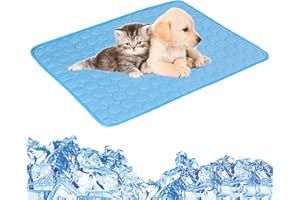 GLAITC Alfombrilla de enfriamiento para Mascotas Perro Gato Alfombrilla de enfriamiento Material de Tela Plegable Lavable Almohadilla de enfriamiento para Mascotas Gatos,opción de 3 tamaños L