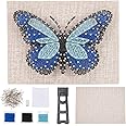 WEBEEDY DIY String Art Kit Blue Butterfly Craft Kit Creative Craft Kits forand Boys Adult Home Wall Table Decorations Christmas Gifts