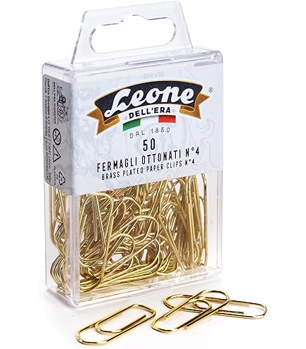 Fermagli Ottonati Leone Dell'Era - Confezione Da 40 Pezzi, Misura 7, 75mm, Per Imballaggio E Fai Da Te