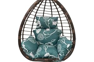 TIELAG Hanging Basket Chair Cushion, Garden Swing Cushion, Outdoor Egg Chair Cushion Hammock Chair Pads with Head Pillow, Seat Cushion Only, C