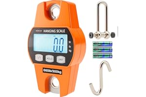 MODERN STEP Digital Hanging Scale 660 LB 300 KG - Professional Heavy Duty Waterproof Fish Scale - Portable Durable Crane Scale for Luggage Weight Suitcase Hunting Farm Bike Bow Fish Weight Fishing Scale