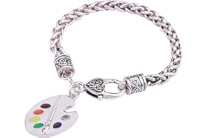 My Shape Trendy Smalto Artista Vernice Palette e Pennello Grano Catena Bracciale Regali Gioielli per le Donne