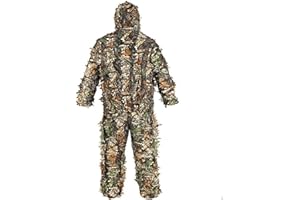 BLUE FISH Ghillie Suit - 3D Jagdbekleidung Herren Set | Tarnanzug Jagd Wald | Woodland Dschungel Ghillie Suit | Camouflage Anzug Kleidung | Blätter Ghillie Anzug Bestehend Aus Jacke, Hose
